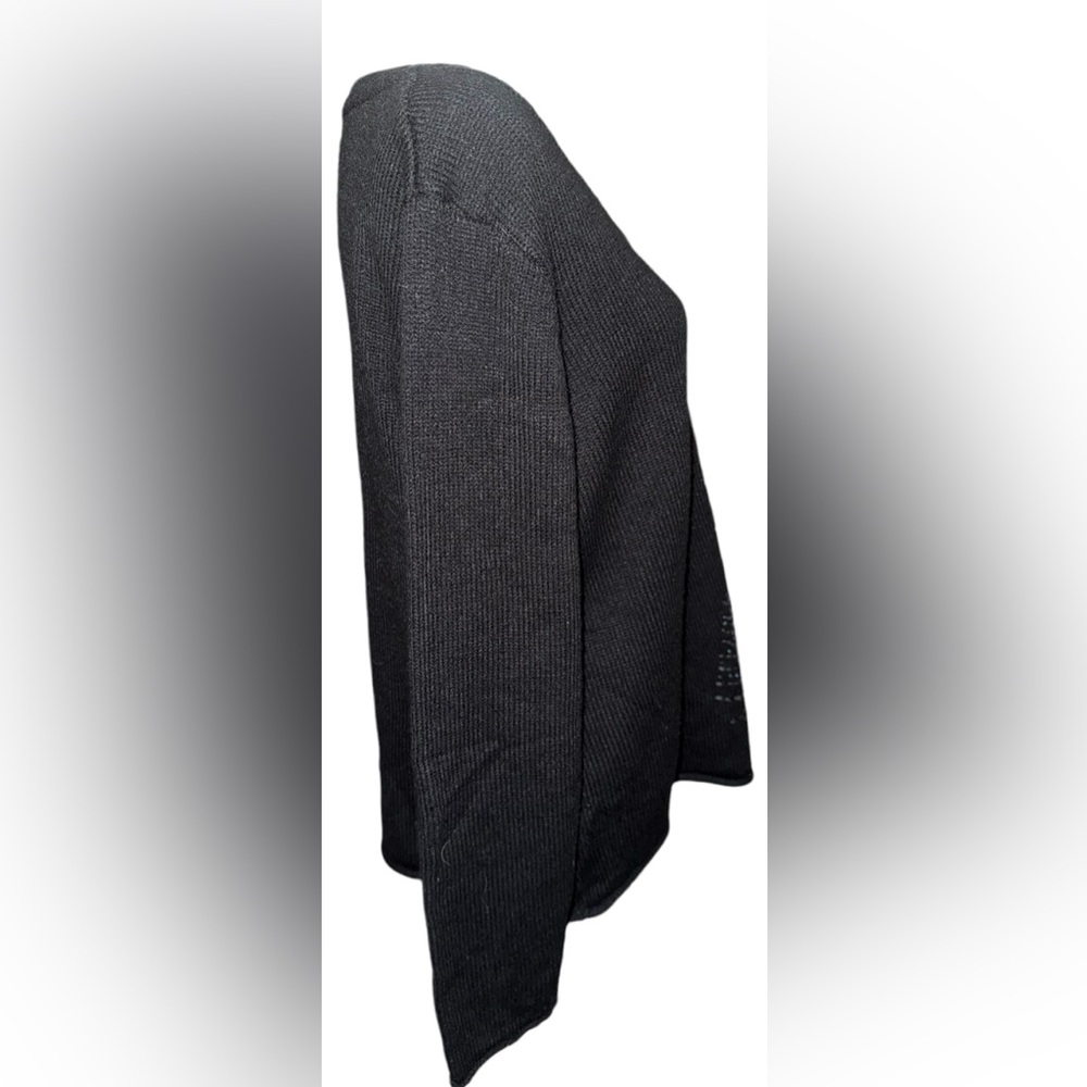 Black V-Neck Sweater with Winter Tree Design - Picture 7 of 13